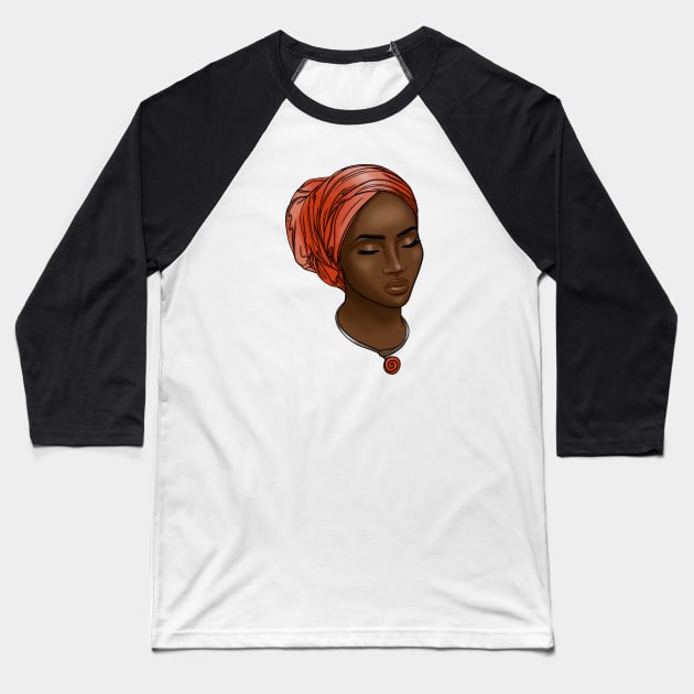 Beautiful african girl Baseball T-Shirt by Kuchinska design